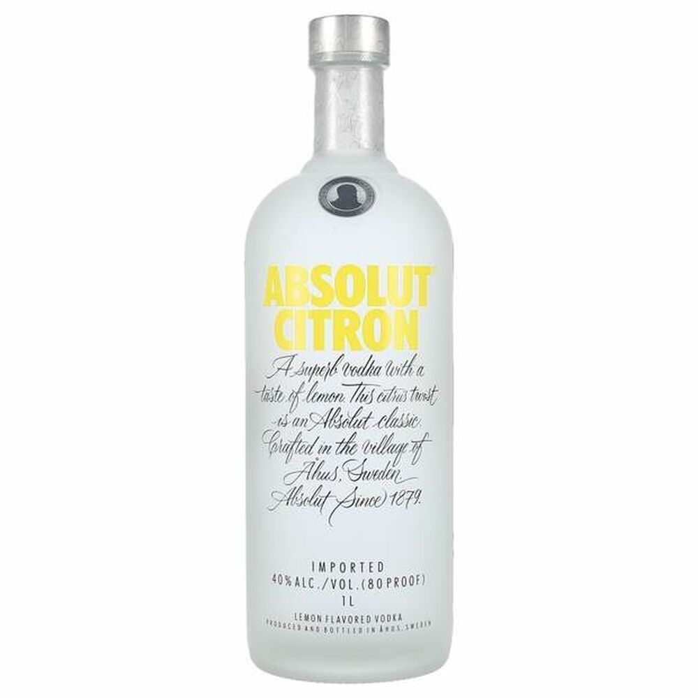 Absolut Citron Vodka 40% 1L | Stort udvalg af Absolut Citron Vodk