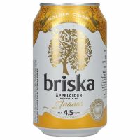 Briska Æble cider med smag af ananas 4,5% 24 x 330ml (Bedst før 22.02.2023)