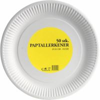 Engangs Paptallerkner Ø23 cm 50 stk.